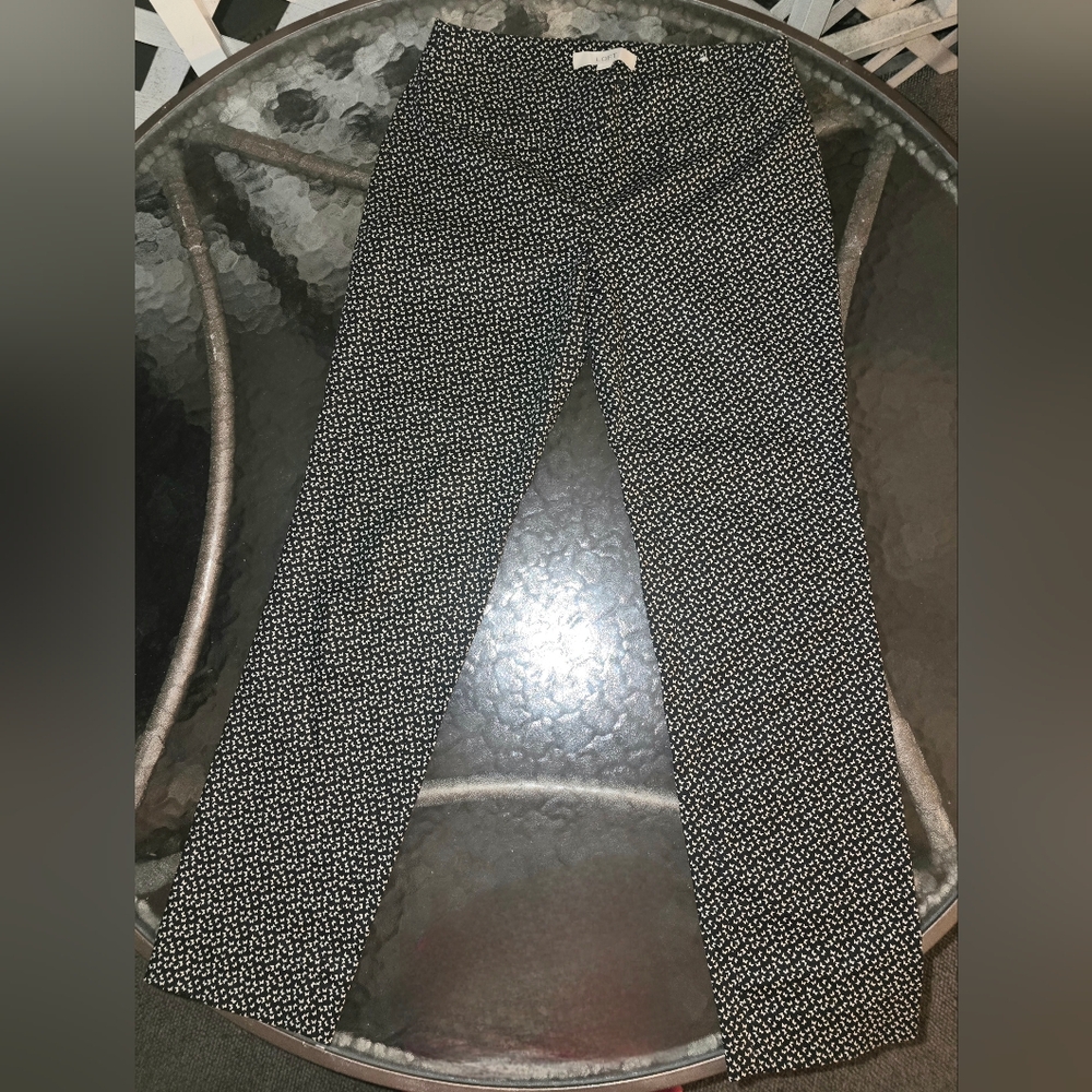 Black/White Geo Print Ankle Pants [US 0]